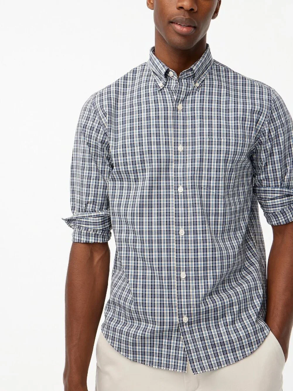 NWT J. Crew Mens Size XL Blue Slim Untucked Flex Performance Casual Shirt NEW